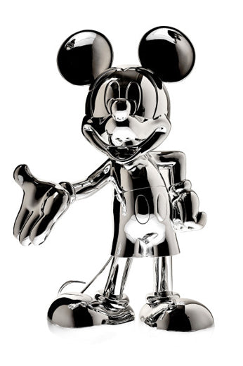 welcome mickey sculpture silver chrome